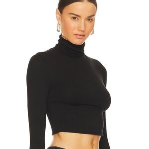 Black Turtleneck Crop Top